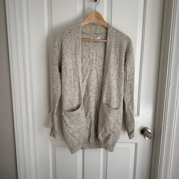 Frank & Oak Wool Blend Tweed Open Long Cardigan, size S/M - Picture 1 of 5